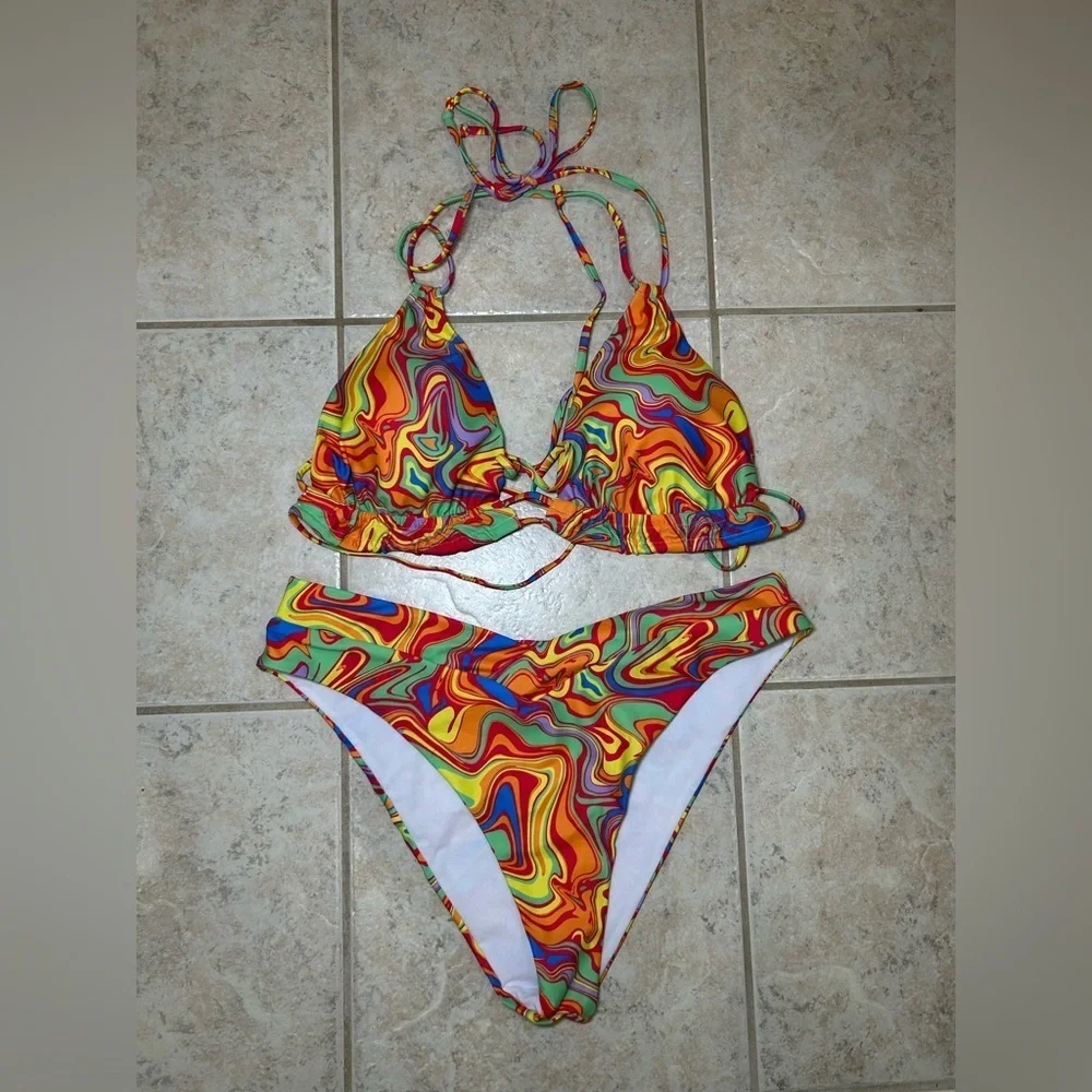 Multicolored bikini set